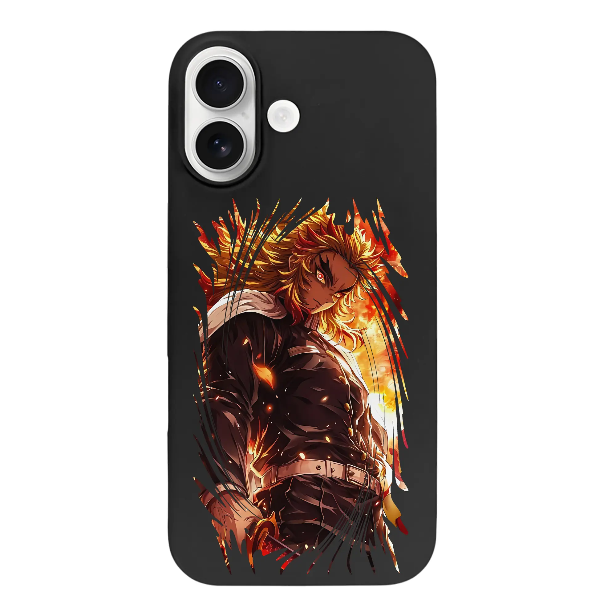 鬼滅の刃 グッズ,煉獄 杏寿郎 - iPhone 17 シリーズ シリコンケース 薄型 耐衝撃 指紋防止 ソフトタッチカバー 精密フィット 傷防止 保護ケース iPhone 17/17 Air/17 Pro/17 Pro Max 対応